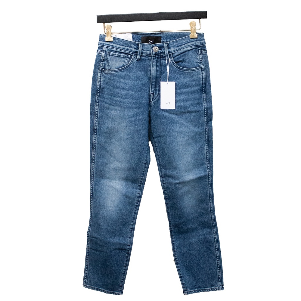 3x1 W3 STRAIGHT AUTHENTIC CROP JEAN, DENIM BLUE